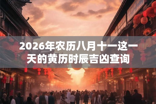 2026年农历八月十一这一天的黄历时辰吉凶查询