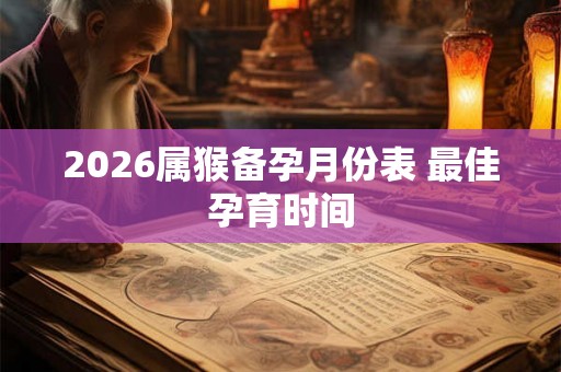 2026属猴备孕月份表 最佳孕育时间
