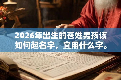 2026年出生的苍姓男孩该如何起名字，宜用什么字。