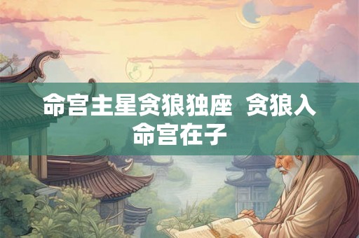 命宫主星贪狼独座  贪狼入命宫在子