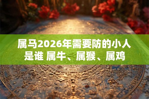 属马2026年需要防的小人是谁 属牛、属猴、属鸡