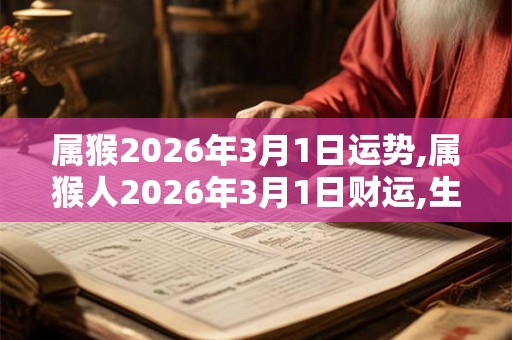 属猴2026年3月1日运势,属猴人2026年3月1日财运,生肖猴2026年3月1日运势 属猴2026年3月1日运势,属猴人2026年3月1日财运,生肖猴2026年3月1日运势