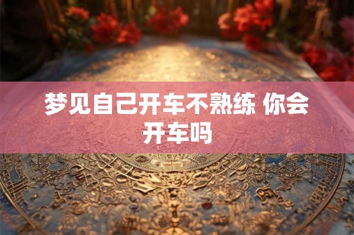 梦见自己开车不熟练 你会开车吗