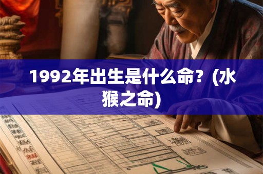 1992年出生是什么命？(水猴之命)