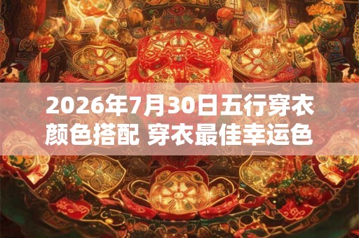 2026年7月30日五行穿衣颜色搭配 穿衣最佳幸运色 2026年7月30日五行穿衣颜色搭配 穿衣最佳幸运色
