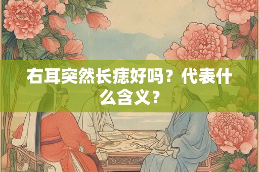 右耳突然长痣好吗？代表什么含义？