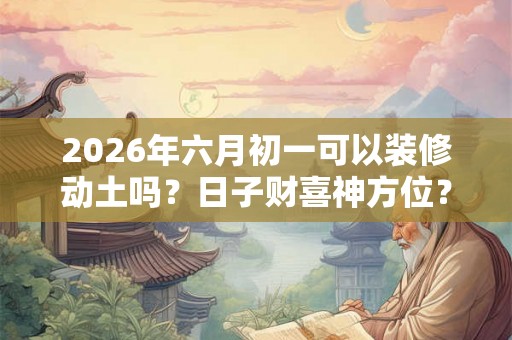 2026年六月初一可以装修动土吗?日子财喜神方位? 2026年六月初一可以装修动土吗?日子财喜神方位?