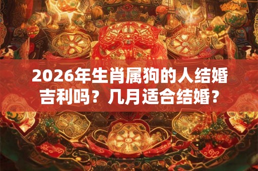2026年生肖属狗的人结婚吉利吗？几月适合结婚？