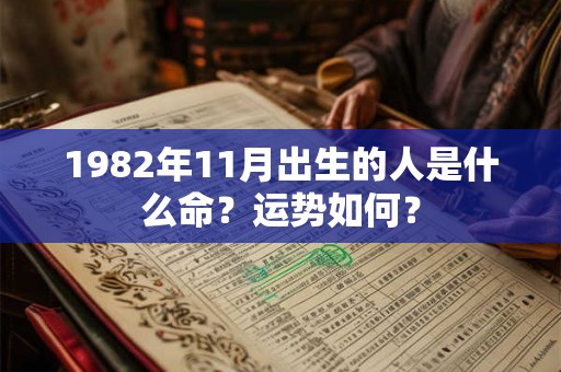 1982年11月出生的人是什么命？运势如何？