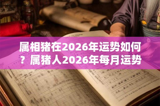 属相猪在2026年运势如何？属猪人2026年每月运势详解！