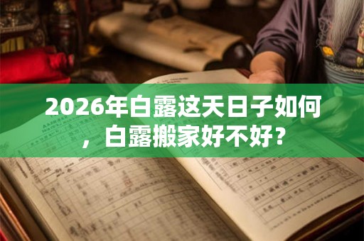 2026年白露这天日子如何，白露搬家好不好？