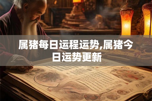 属猪每日运程运势,属猪今日运势更新