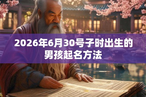 2026年6月30号子时出生的男孩起名方法 2026年6月30号子时出生的男孩起名方法