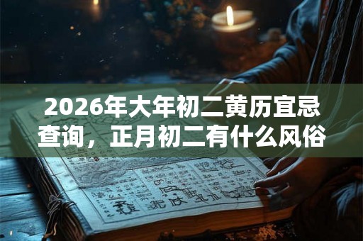 2026年大年初二黄历宜忌查询，正月初二有什么风俗？