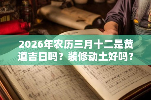 2026年农历三月十二是黄道吉日吗?装修动土好吗? 2026年农历三月十二是黄道吉日吗?装修动土好吗?