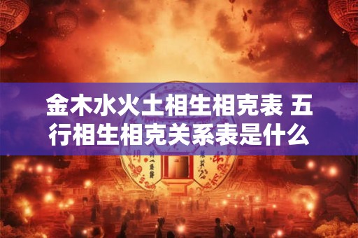 金木水火土相生相克表 五行相生相克关系表是什么