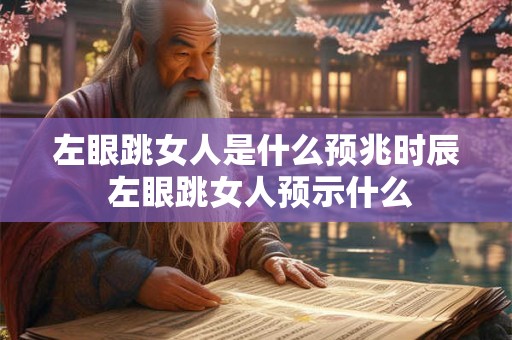 左眼跳女人是什么预兆时辰 左眼跳女人预示什么 左眼跳女人是什么预兆时辰 左眼跳女人预示什么