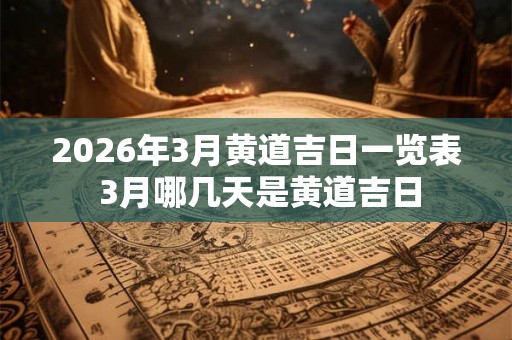 2026年3月黄道吉日一览表 3月哪几天是黄道吉日