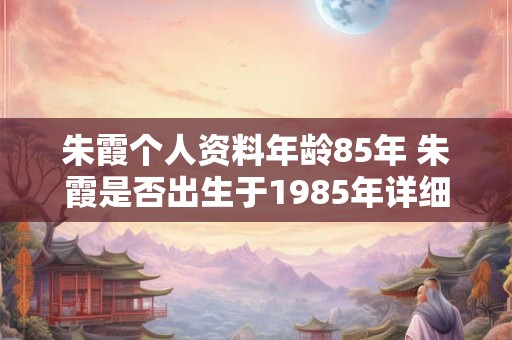 朱霞个人资料年龄85年 朱霞是否出生于1985年详细了解朱霞个人资料