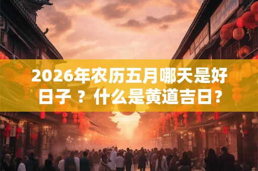 2026年农历五月哪天是好日子 ？什么是黄道吉日？