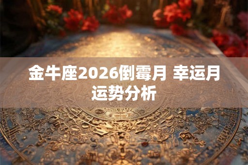金牛座2026倒霉月 幸运月运势分析