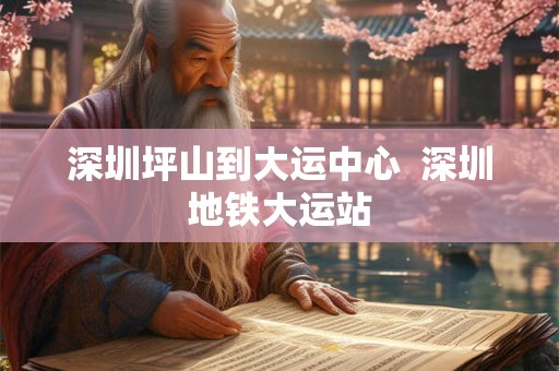 深圳坪山到大运中心  深圳地铁大运站