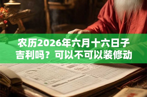 农历2026年六月十六日子吉利吗？可以不可以装修动土？
