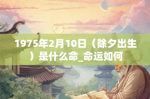 1975年2月10日（除夕出生）是什么命_命运如何