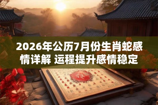 2026年公历7月份生肖蛇感情详解 运程提升感情稳定