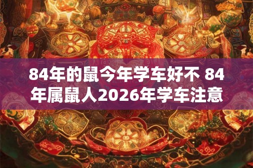 84年的鼠今年学车好不 84年属鼠人2026年学车注意事项