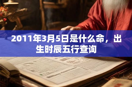 2011年3月5日是什么命，出生时辰五行查询