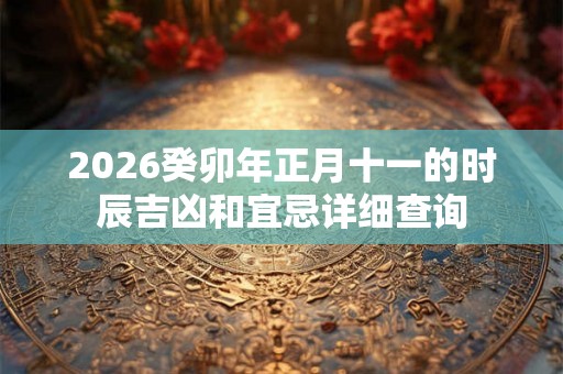 2026癸卯年正月十一的时辰吉凶和宜忌详细查询