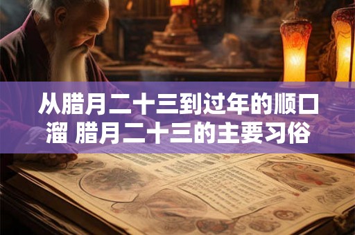 从腊月二十三到过年的顺口溜 腊月二十三的主要习俗