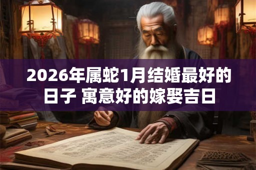 2026年属蛇1月结婚最好的日子 寓意好的嫁娶吉日 2026年属蛇1月结婚最好的日子 寓意好的嫁娶吉日