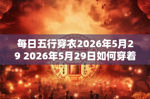 每日五行穿衣2026年5月29 2026年5月29日如何穿着符合五行之道