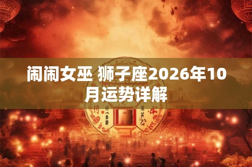 闹闹女巫 狮子座2026年10月运势详解