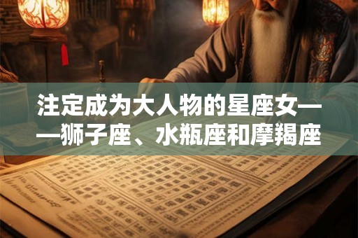 注定成为大人物的星座女——狮子座、水瓶座和摩羯座女性特点解析