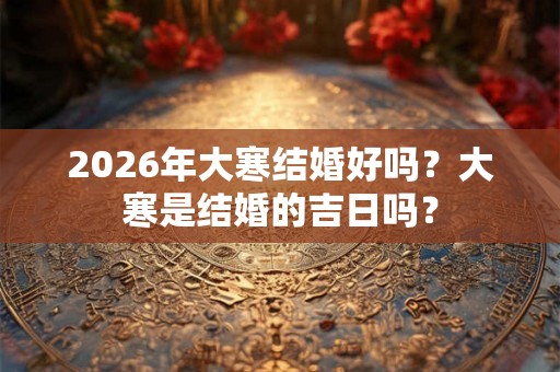 2026年大寒结婚好吗？大寒是结婚的吉日吗？