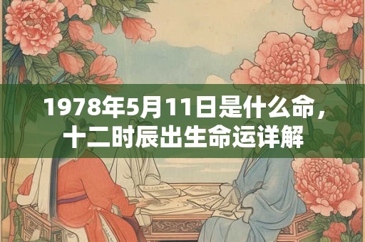1978年5月11日是什么命，十二时辰出生命运详解