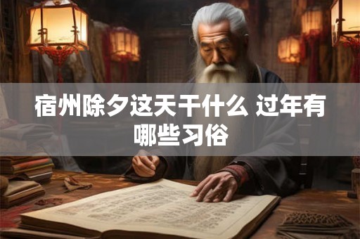 宿州除夕这天干什么 过年有哪些习俗