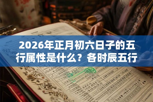 2026年正月初六日子的五行属性是什么？各时辰五行属什么？
