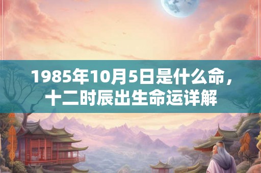 1985年10月5日是什么命,十二时辰出生命运详解 1985年10月5日是什么命,十二时辰出生命运详解