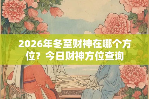 2026年冬至财神在哪个方位?今日财神方位查询 2026年冬至财神在哪个方位?今日财神方位查询