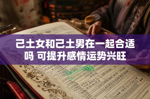 己土女和己土男在一起合适吗 可提升感情运势兴旺