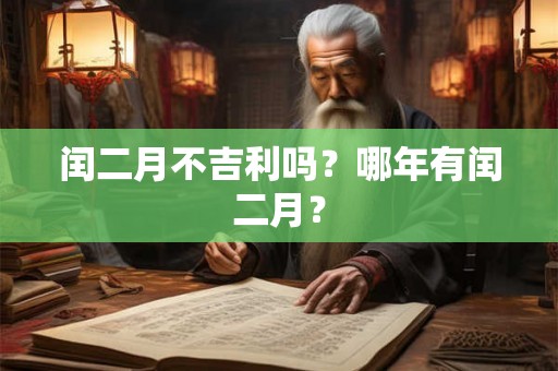 闰二月不吉利吗？哪年有闰二月？