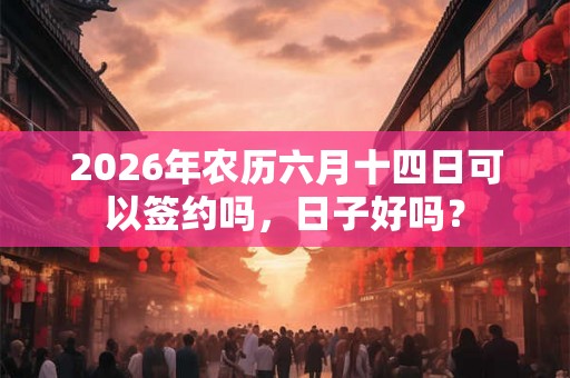 2026年农历六月十四日可以签约吗，日子好吗？