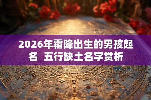 2026年霜降出生的男孩起名  五行缺土名字赏析