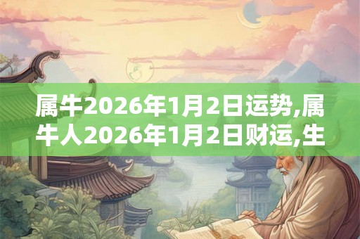属牛2026年1月2日运势,属牛人2026年1月2日财运,生肖牛2026年1月2日运势