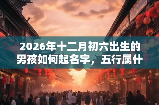 2026年十二月初六出生的男孩如何起名字，五行属什么