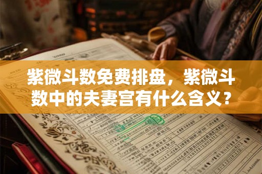 紫微斗数免费排盘，紫微斗数中的夫妻宫有什么含义？